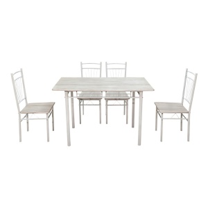 Set masa si scaune dining 5 buc. Roza, Alb, 110x60x90 cm - Img 2