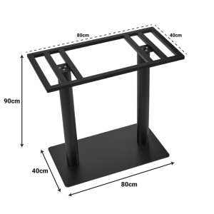 Suport blat masa, Soign, Negru, 40x80x90 cm - Img 3