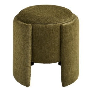 Taburet circular Walsdorf, Verde inchis, 42x42x44 cm - Img 4