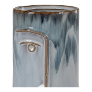 Vaza decorativa, Albastru, 9x9x17 cm