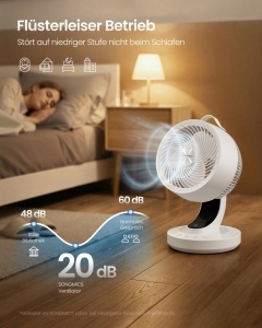 Ventilator, Island, Songmics, Alb, 25x26x38.4 cm - Img 3
