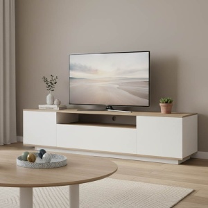 Έπιπλο TV Winey Λευκό 180x44.5x44.5 cm