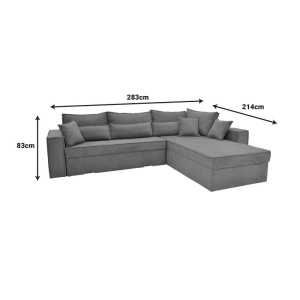 Αναστρέψιμος γωνιακός καναπές Venzie Μπεζ 283x214x83 cm - Img 6