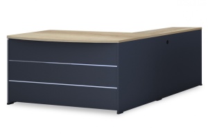 Αναστρέψιμο γραφείο Lotus Oak, Ανθρακί 180x160x75 cm - Img 2