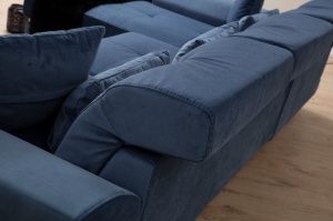 Αριστερός Γωνιακός Καναπές Frido Navy Blue 190x308x92 cm - Img 3