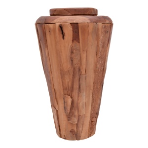 Βάζο Ualan από ξύλο teak φυσική απόχρωση 45x45x80 cm