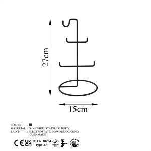 Βάση κοσμημάτων TK Μαύρο 15x15x27 cm - Img 8