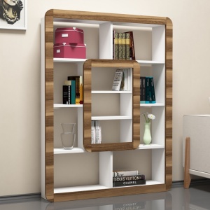 Βιβλιοθήκη Orkide - Λευκή, Walnut