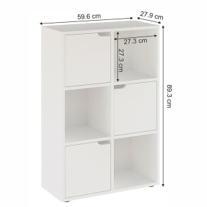 Βιβλιοθήκη Bookel Pako World, Λευκό, 59.5x27.5x89 cm - Img 5