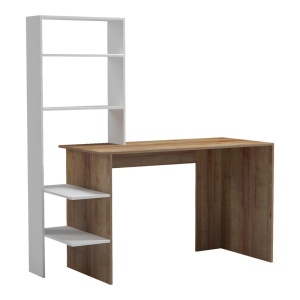 Γραφείο εργασίας με ράφια Bivoro Καφέ 146x55x129 cm