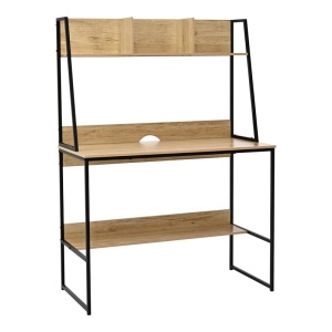 Γραφείο με ράφι Herbey, Pako World, Δρυς, 100x48x139 cm
