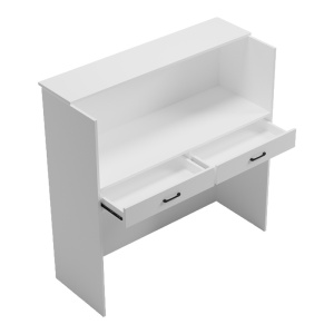 Γραφείο υποδοχής Optima, Λευκό, 40x110x110 cm - Img 3