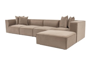 Δεξιός Γωνιακός Καναπές Sora Cappuccino 430x75x102 cm - Img 5