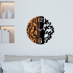 Διακοσμητικό Ξύλινο Ρολόι Τοίχου Wooden Καρυδί 3x56 cm - Img 3
