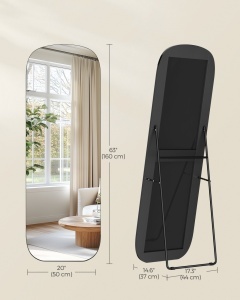 Επιδαπέδιος καθρέφτης Songmics Μαύρο 160x50x3.8 cm - Img 5