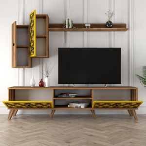 Έπιπλο TV Class S-Walnut, Yellow - Img 3