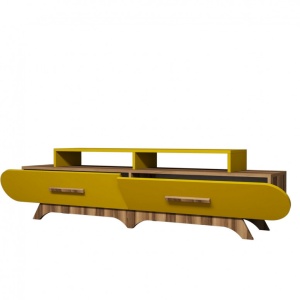 Έπιπλο TV Flora-Walnut, Yellow - Img 4