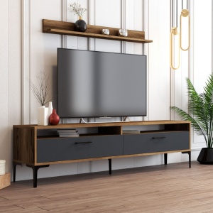 Έπιπλο TV Istanbul-Walnut, Ανθρακί - Img 2