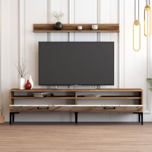Έπιπλο TV Istanbul-Walnut, Λευκό Marble - Img 3