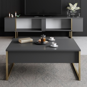 Έπιπλο TV Luxe Ανθρακί 180x30x50 cm - Img 5