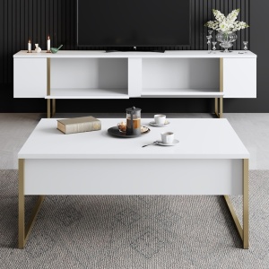 Έπιπλο TV Luxe Λευκό 180x30x50 cm - Img 5