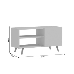 Έπιπλο TV Orianne λευκή μελαμίνη-Φυσικό 90x32x46 cm - Img 4