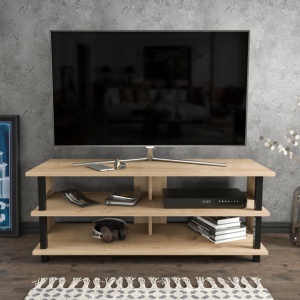 Έπιπλο TV Pueblo-Μαύρο, Oak