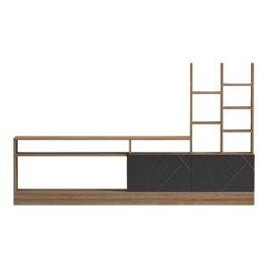 Έπιπλο TV Seruno Καφέ 170x25x100 cm - Img 3