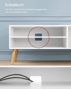 Έπιπλο TV, Vasagle, Λευκό, 120x40x49 cm - Img 6