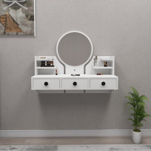 Επιτοίχια τουαλέτα μακιγιάζ Polina Λευκό 90x75x36.8 cm - Img 3