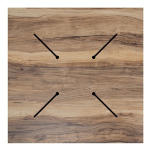 Επιφάνεια τραπεζιού Noble HPL walnut Pako World Καρυδί 69x69x1.2 cm - Img 2