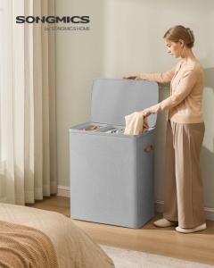 Καλάθι απλύτων Songmics Γκρι 64x40x75 cm