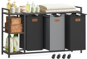Καλάθι απλύτων Vasagle Μαύρο 150 L, 117 x 33 x 80.5 cm