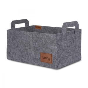 Καλάθι από τσόχα HMY-6259 Γκρι 30x20x15 cm - Img 3