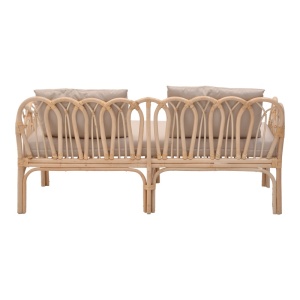 Καναπές κήπου 2 θέσεων Ytrone Boho Pako World Natural 166x61.5x71 cm - Img 4