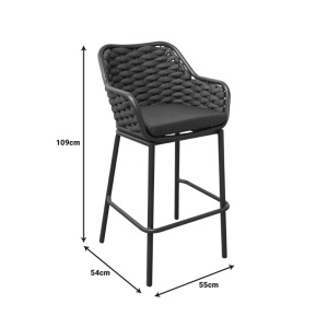 Καρέκλα e bar Zuki, Pako World, Γκρι, 55x54x109 cm - Img 9