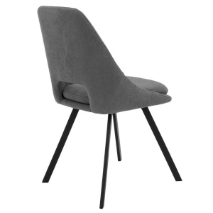 Καρέκλα Initiate material teddy σκούρο γκρι πόδια metalice negre 48x57x85 cm - Img 2