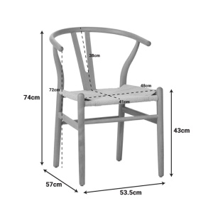 Καρέκλα Wishbone Natural 53.5x57x74 cm - Img 2