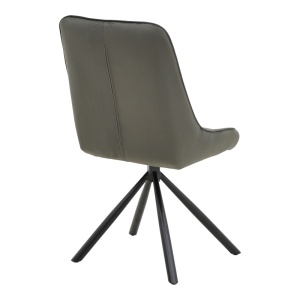 Καρέκλα Wori βελούδο σκούρο γκρι και πόδια metalice negre 48x56x82 cm - Img 2
