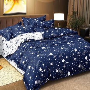 Κλινοσκεπάσματα με Λάστιχο 180x200 Star Comet Blue (Σατέν Βαμβάκι)