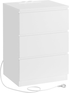 Κομοδίνο, Vasagle, Λευκό, LET631W14V1, 35 x 40 x 59 cm