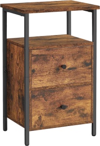 Κομοδίνο, Vasagle, 38 x 28 x 60 cm, LET521B01, Καφέ Rustic