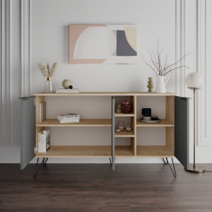 Κονσόλα Clara Console Oak-Ανθρακί - Img 2