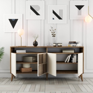 Κονσόλα Milan 160 - Walnut, Cream - Img 4