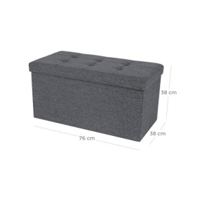 Κουτί Αποθήκευσης, Songmics, LSF47K, Γκρι, 76 x 38 x 38 cm - Img 5