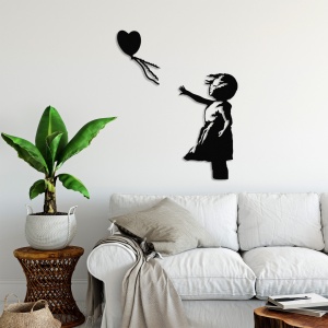 Μεταλλικός πίνακας Banksy Μαύρο 105x85 cm - Img 2