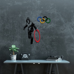 Μεταλλικός πίνακας Banksy Πολύχρωμος 62x61 cm - Img 4