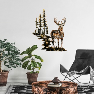Μεταλλικός πίνακας Deer Πολύχρωμος 65x79 cm - Img 3