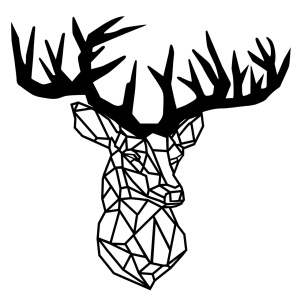 Μεταλλικός πίνακας Deer3 Μαύρο 50x49 cm - Img 2