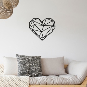 Μεταλλικός πίνακας Heart Μαύρο 47x40 cm - Img 3